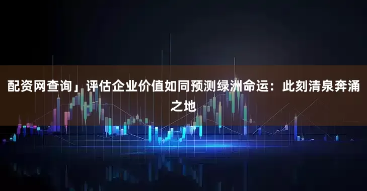 配资网查询」评估企业价值如同预测绿洲命运：此刻清泉奔涌之地